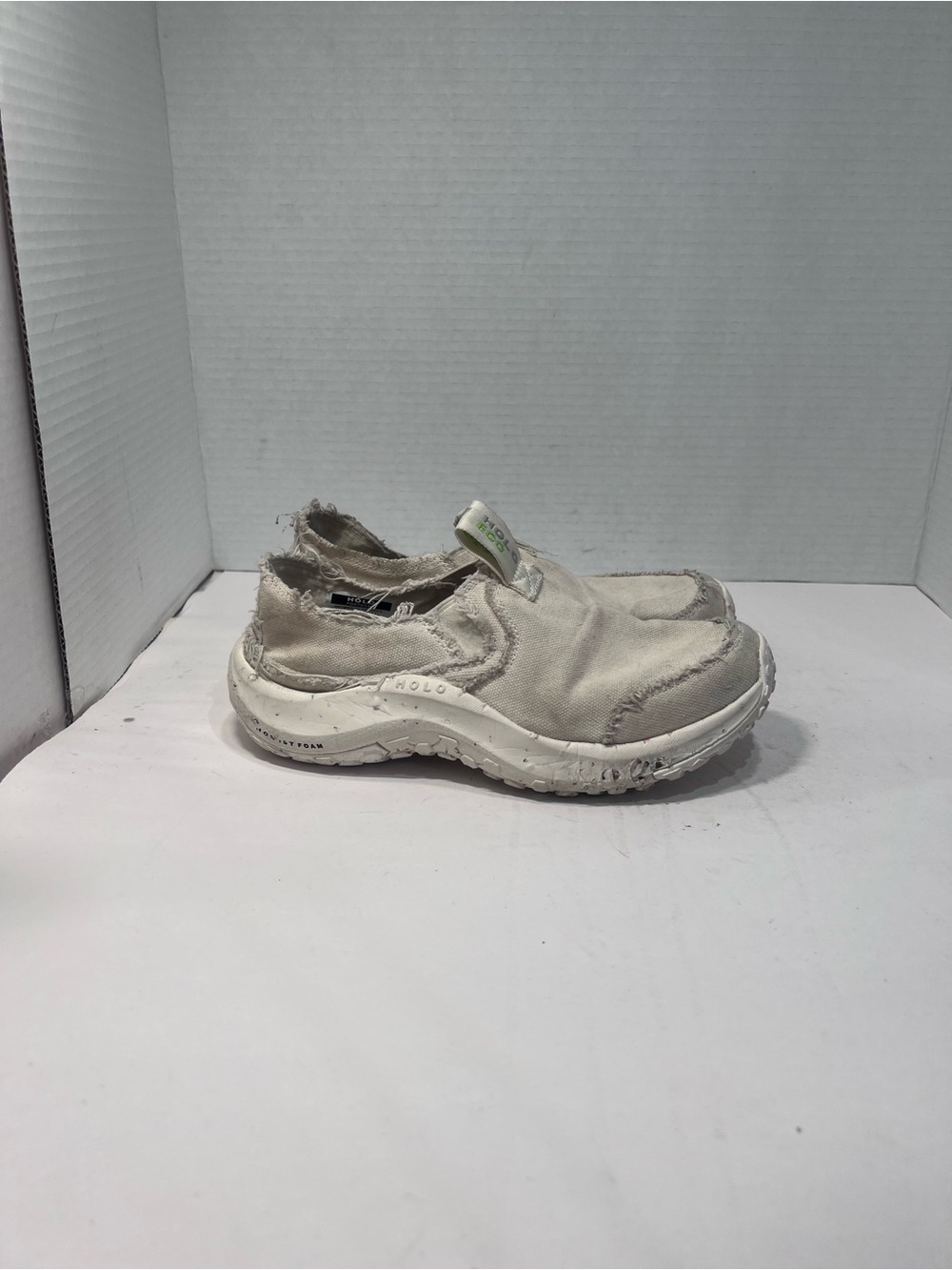 Casual Slip-On Canvas Loafer in Off-White